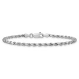 Sterling Silver Rhodium-plated 2.5mm Diamond-cut Rope Chain - QD-0535AD09-1053