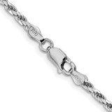 Sterling Silver Rhodium-plated 2.5mm Diamond-cut Rope Chain - QD-2D62FDDC-5030