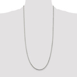 Sterling Silver Rhodium-plated 2.5mm Diamond-cut Rope Chain - QD-FE26A388-6698