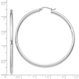 Sterling Silver Rhodium-plated 2.5mm Round Hoop Earrings - QE-038D1295-9306