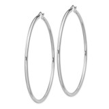 Sterling Silver Rhodium-plated 2.5mm Round Hoop Earrings - QE-16348BB5-5558