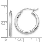 Sterling Silver Rhodium-plated 2.5mm Round Hoop Earrings - QE-F4A45618-6189