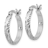 Sterling Silver Rhodium-plated 2.5mm Textured Round Hoops - QE-B6075E08-9904
