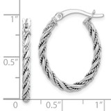 Sterling Silver Rhodium-plated 2.5mm Twisted Oval Hoop Earrings - QE-9CC80DD2-4443