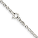 Sterling Silver Rhodium-plated 2.6mm Diamond-cut Cable Chain - QH-68303C7E-3918