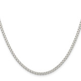 Sterling Silver Rhodium-plated 2.6mm Round Box Chain - QF-7EA84E6E-9716