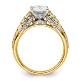 14k 5/8 carat Lab Grown Diamond VS/SI+ G+ 1 carat Center Oval Semi Mount Engagement Ring