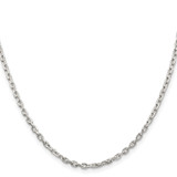 Sterling Silver Rhodium-plated 2.75mm Beveled Oval Cable Chain - QC-214CDCDB-3498