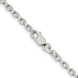 Sterling Silver Rhodium-plated 2.75mm Beveled Oval Cable Chain - QC-214CDCDB-3498