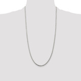 Sterling Silver Rhodium-plated 2.75mm Diamond-cut Rope Chain - QD-7921A034-2448