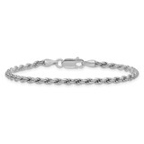 Sterling Silver Rhodium-plated 2.75mm Diamond-cut Rope Chain - QD-C4D88AB8-9020