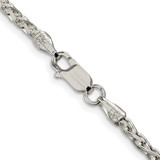 Sterling Silver Rhodium-plated 2.75mm Diamond-cut Spiga Chain - QD-B5DFD7FD-1833