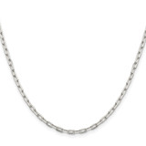 Sterling Silver Rhodium-plated 2.75mm Elongated Open Link Chain - QF-73605EE8-6582