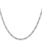 Sterling Silver Rhodium-plated 2.85mm Figaro Chain - QF-38D750BA-8800