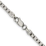 Sterling Silver Rhodium-plated 2.9mm 8 Sided Diamond-cut Box Chain - QB-9DD23922-4614