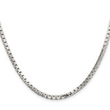 Sterling Silver Rhodium-plated 2.9mm 8 Sided Diamond-cut Box Chain - QB-D12A04FD-5460