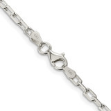 Sterling Silver Rhodium-plated 2.9mm Diamond-cut Long Link Cable Chain - QA-D5AD7A61-6580