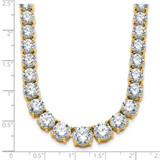 14k 50 7/8 carat Lab Grown Diamond VS+ F+ Complete Round 20 inch Graduated Tennis Necklace