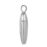 Sterling Silver Rhodium-plated 24mm Satin Enameled & D/C Rose Locket