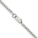 Sterling Silver Rhodium-plated 2mm 8 Sided Diamond-cut Box Chain - QB-9FA55C33-8190