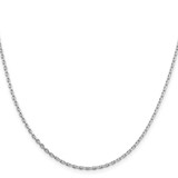 Sterling Silver Rhodium-plated 2mm Beveled Oval Cable Chain - QC-20884284-2468
