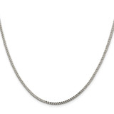 Sterling Silver Rhodium-plated 2mm D/C Square Franco Chain - QQ-3A42AC3A-4868