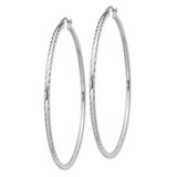 Sterling Silver Rhodium-plated 2mm Diamond Cut Hoop Earrings - QE-059B31F3-9160