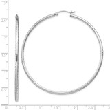 Sterling Silver Rhodium-plated 2mm Diamond Cut Hoop Earrings - QE-059B31F3-9160