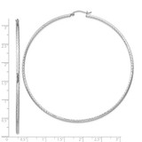 Sterling Silver Rhodium-plated 2mm Diamond Cut Hoop Earrings - QE-219828E4-6011