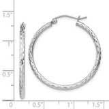 Sterling Silver Rhodium-plated 2mm Diamond Cut Hoop Earrings - QE-AC38AF99-8863