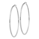 Sterling Silver Rhodium-plated 2mm Diamond Cut Hoop Earrings - QE-B3724B59-1615