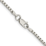 Sterling Silver Rhodium-plated 2mm Diamond-cut Round Box Chain - QV-E1B50A79-9311