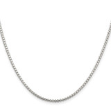 Sterling Silver Rhodium-plated 2mm Diamond-cut Round Box Chain - QV-EB42997A-1453