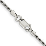 Sterling Silver Rhodium-plated 2mm Diamond-cut Round Franco Chain - QF-0D475EF8-6535
