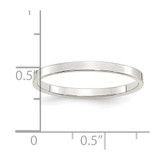 Sterling Silver Rhodium-plated 2mm Flat Size 7.5 Band