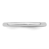 Sterling Silver Rhodium-plated 2mm Half-Round Size 10 Band
