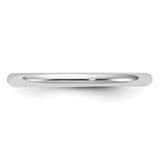 Sterling Silver Rhodium-plated 2mm Half-Round Size 8.5 Band