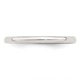 Sterling Silver Rhodium-plated 2mm Half-Round Size 9 Band