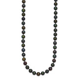 14k 5-6mm Black Near-Round Freshwater Cultured Pearl 24 inch Necklace
