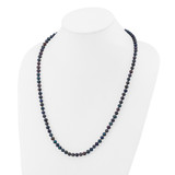 14k 5-6mm Black Near-Round Freshwater Cultured Pearl 24 inch Necklace