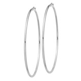 Sterling Silver Rhodium-plated 2mm Round Hoop Earrings - QE-71A1EDA5-3686