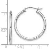 Sterling Silver Rhodium-plated 2mm Round Hoop Earrings - QE-86E351C9-3393
