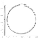 Sterling Silver Rhodium-plated 2mm Round Hoop Earrings - QE-A659994A-8110