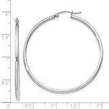 Sterling Silver Rhodium-plated 2mm Round Hoop Earrings - QE-EA0FA00B-5889