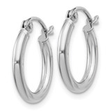 Sterling Silver Rhodium-plated 2mm Round Hoop Earrings - QE-EBBFE8EE-5795