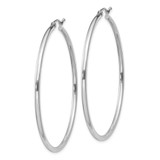 Sterling Silver Rhodium-plated 2mm Round Hoop Earrings - QE-F07D7E55-3318