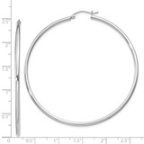 Sterling Silver Rhodium-plated 2mm Round Hoop Earrings - QE-FC5ECDCA-4971