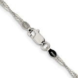 Sterling Silver Rhodium-plated 2mm Singapore Chain - QF-BDBDB18E-6802