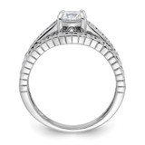 Sterling Silver Rhodium-plated 2-Piece CZ Size 7 Wedding Set Ring - QR-A7445627-5835