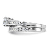 Sterling Silver Rhodium-plated 2-Piece CZ Size 8 Wedding Set Ring - QR-7B80D329-5691